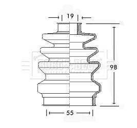 BORG & BECK gofruotoji membrana, kardaninis velenas BCB2576